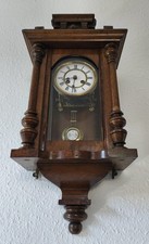 kleiner Gründerzeit Regulator  / Wanduhr Nussbaum um 1880 " Kienzle "  -VIDEO -