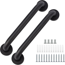 2 Pack Bathroom Grab Bar, 24 Inch Length Black Shower Safety Grab Bar, 1 Inch D
