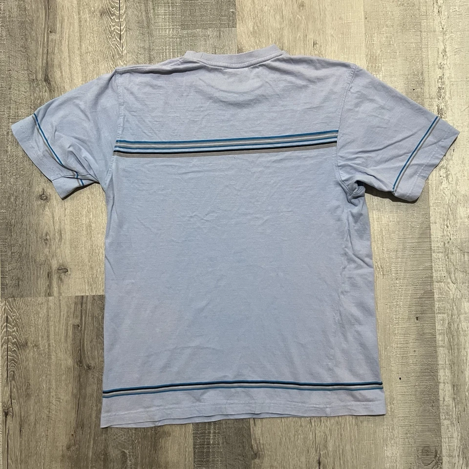 Camiseta De Colección Solo Semore Azul Patinador Sol Desteñido Rayas Y2K Surf Hip Hop Grande Foto 2 de 4