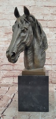 Museum Style Milo Horse Head Bronze Statue Office Table Decor Figurine Decor