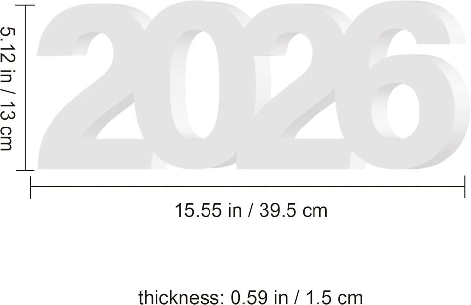 Letrero grande 2026 decoraciones de graduación 2026 accesorios de cabina de fotos para personas mayores blanco  Foto 3 de 4