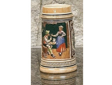 Vintage German Beer stein, Hand painted, Beautiful coloring