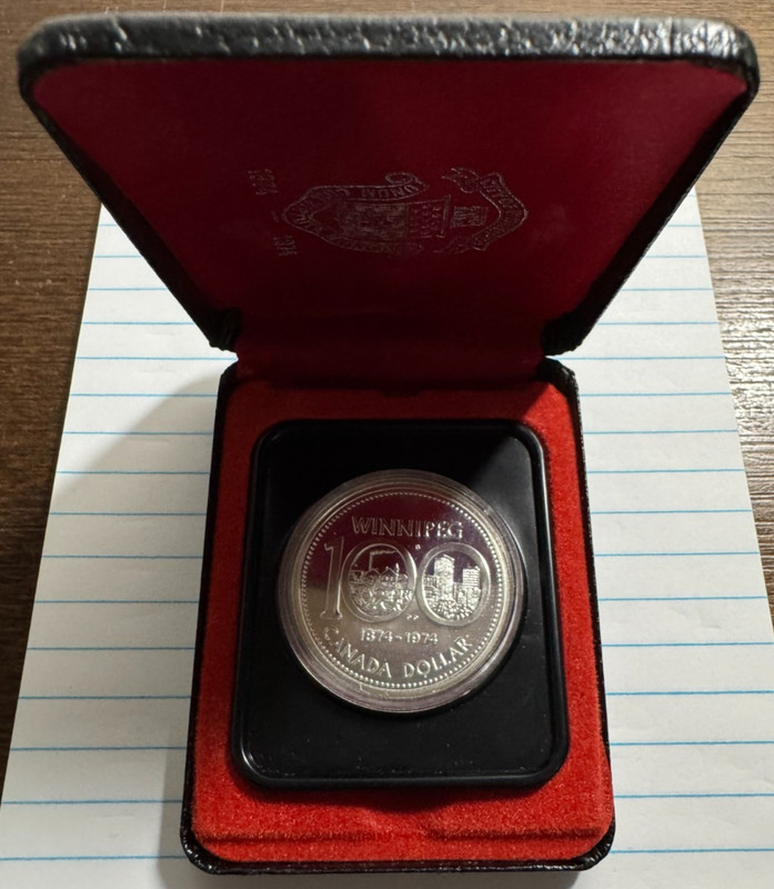 1974 Winnipeg 100th Anniversary Silver $1 Canada Dollar - World Silver Coin