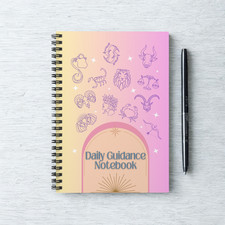 Zodiac Signs Notebook Astrology Daily Guidance Spiral Pink Journal 118 Pages