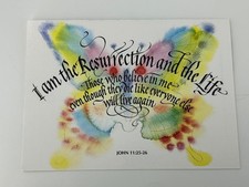 Easter Greeting Card "I Am The Resurrection" John 11:25-26 Religious Verse