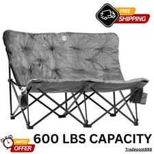 Timber Ridge Butterfly Padded Folding Loveseat 600 Lb. Total Capacity, Camping