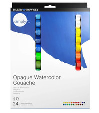 Image of Daler Rowney Simply Gouache Watercolour Paint 24 x 12ml Assorted Colours Set