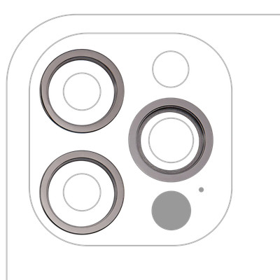 Back Camera Bezel Ring Only for iPhone 12 Pro - Graphite, 3 Piece