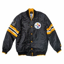 Vintage 90s Style NFL Pittsburgh Steelers STARTER Satin Jacket Size Large