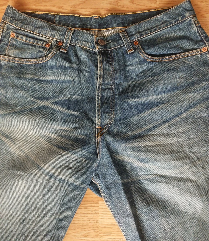 Pantalones Cortos de Jeans Levi Strauss & Co Para Hombre "Cortados" Original Cintura 33" Azul Foto 2 de 4