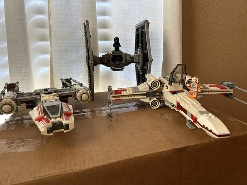 Lego Star Wars Ship Lot; X Luke X-wing, Y-wing And Tie Fighter