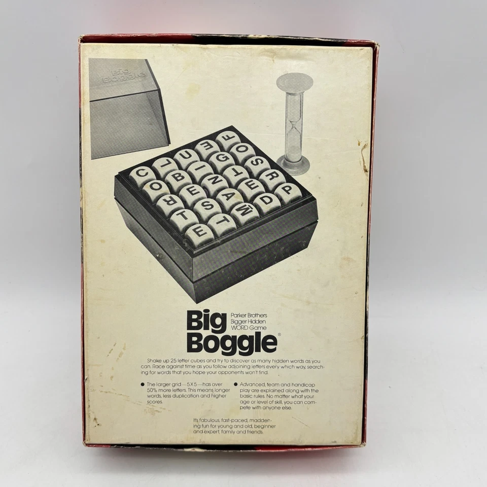 VINTAGE Big Boggle COMPLETE Parker Brothers 1979 Word Twister Game 3 Minute - Image 2 of 4