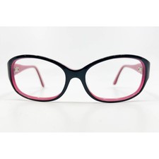 Lulu Guinness Eyeglasses Womens Black Pink L527 BLK Rhinestone 56-16-125