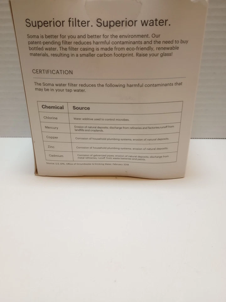 SOMA Sustainable Water Filters Replacement 2-Pack New-Sealed - Image 3 of 4