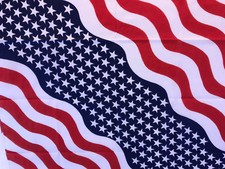 Waving US Flag American USA Biker Cotton Blend Bandana 21"x21" Doo Rag Headband