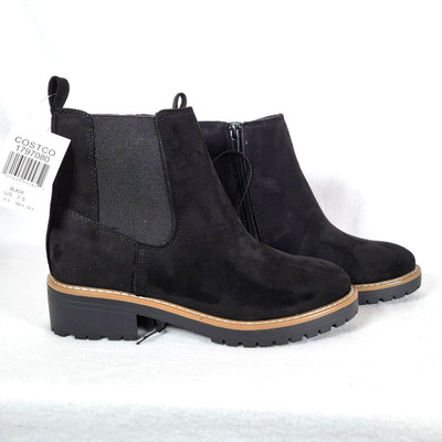 Kensie Womens Kayla Chelsea Mid-Rise Ankle Boots Shoes Size 7.5 Black Suede Boho