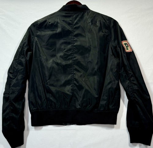 It Girl Black Bomber Jacket Decorative Patches Supreme Patch And Lining Sz M - Picture 7 of 9