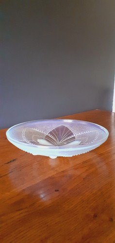 Coupe Art Déco Année 40 En Verre Moulé Opalescent DLG de Sabino Ou Verlys - Imagen 13 de 15