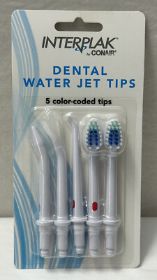 New Interplak Water Pressure  Flosser Jet Tips 5 Color Coded