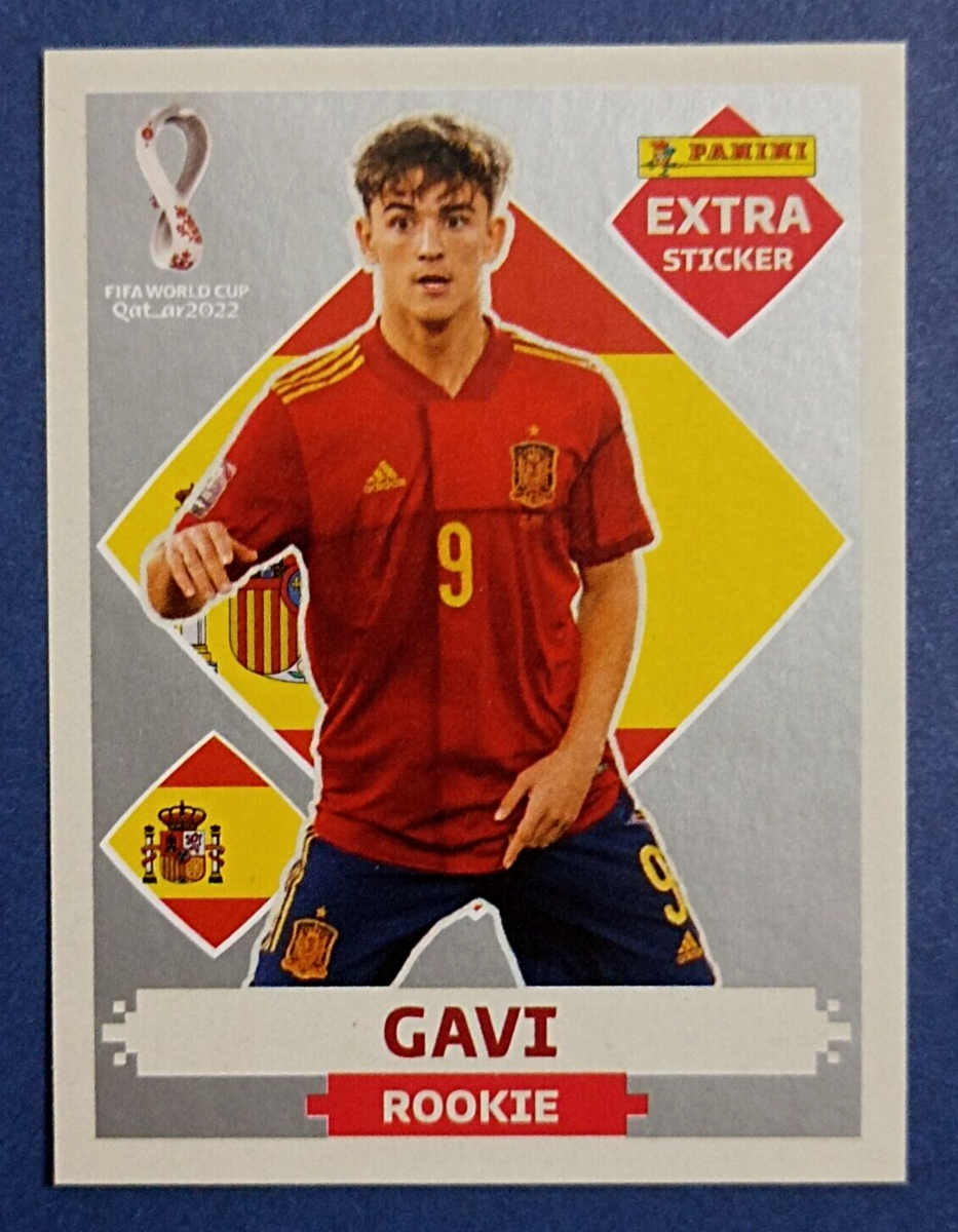 gavi rc panini 2022 teamcolor シリアルカード PANINI Extra Sticker Qatar 2022 #C17 GAVI Spain Rookie RC PARALLEL