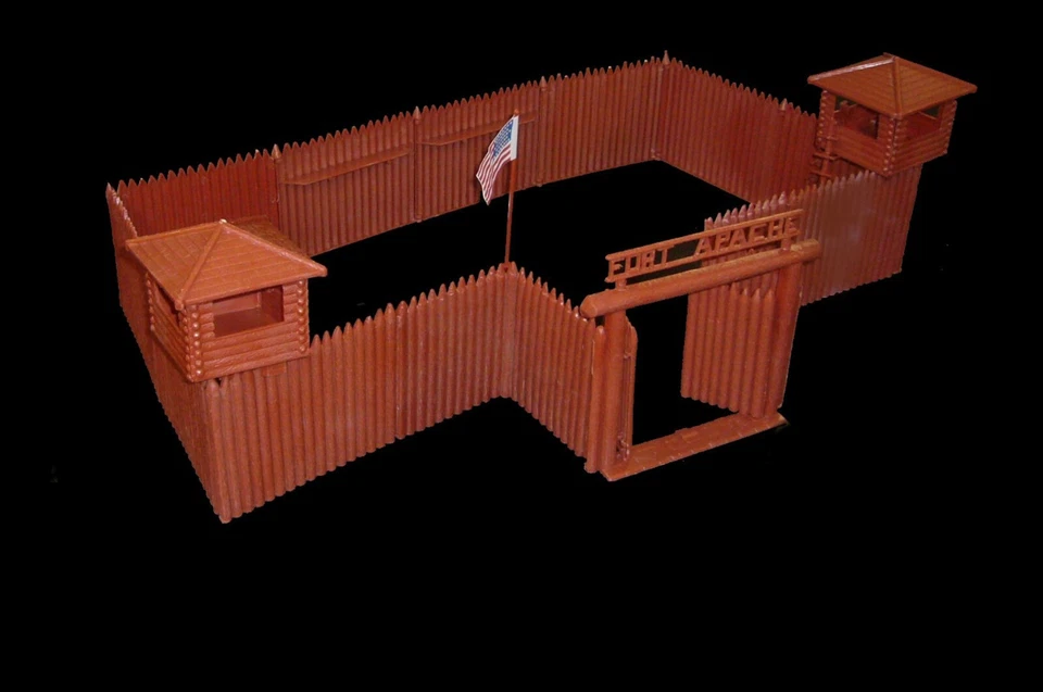 FORT APACHE Western Fort Stockade MARX Caballería Juguete de plástico Soldados Juego Foto 2 de 4