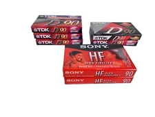 Vintage Lot  Bundle of 7 Sony TDK 90 Minute Premium Digital Audio Cassettes New