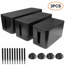 Cables Management Storage Box Set 3 Size Power Strips Cable Socket Organizer Box