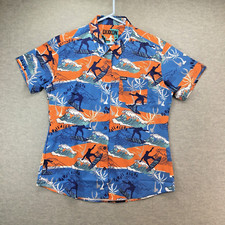 DIXXON PARTY SHIRT - ALOTTA ALOHA SHORT SLEEVE - XL - BLUE ORANGE