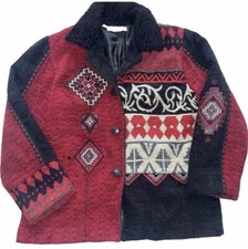 Vintage Luxury Nancy Bolen Women’s Festival Jacket Black Red Size Medium Boho