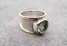 Natural Green Amethyst Ring,925 Sterling Silver,Handmade Ring,All Sizes 3 to 14