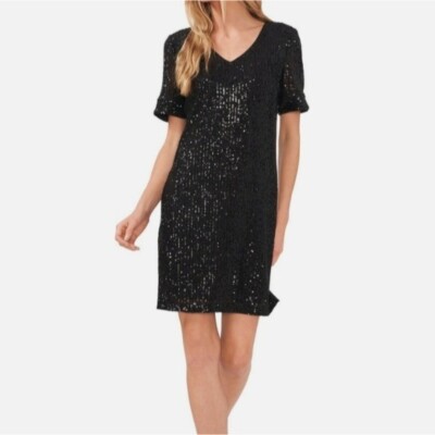 anthropologie black sequin dress NWT Cece Anthropologie Women Sequin Black dress sz S
