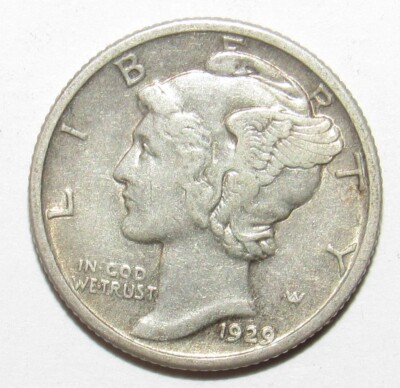 1929 Mercury Dime XF (M78)