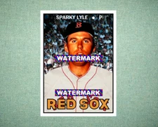 Sparky Lyle Boston Red Sox 1967 Style Custom Baseball Art Card