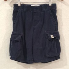 The Children's Place Boys Sz 7 Shorts Navy Blue Cargo 100 Cotton Pull On Summer