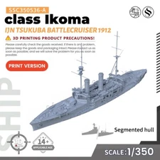 SSC350536-A 1/350 Military Model Kit IJN Tsukuba class Ikoma Battlecruiser 1912