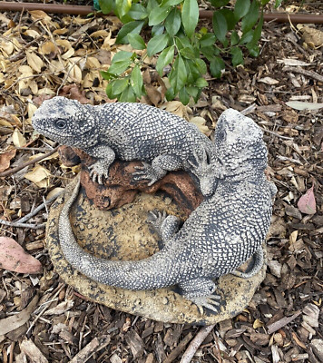 Bearded Dragon Lizard Garden Statue Ornament Animal Concrete