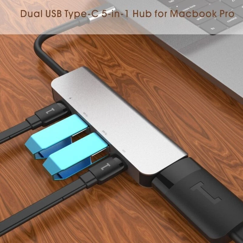 USB HUB Adapter to 2x USB TypeC Splitter Support PD60W