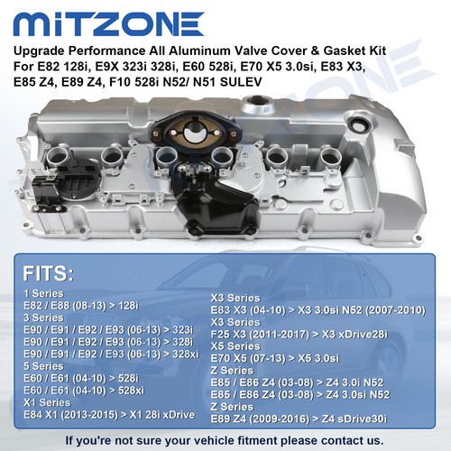 Upgrade ALUMINUM Valve Cover for BMW N52 E70 E82 E90 E91 328i 528i 128i X3 X5 Z4 - Picture 3 of 7