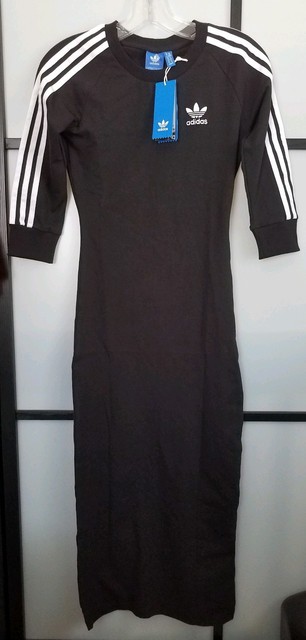 adidas 3 stripe bodycon dress