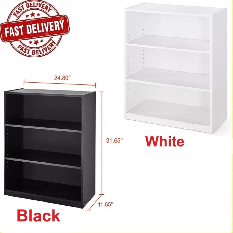 Mainstays 3-Shelf Adjustable Bookcase for Sturdy Home Storage