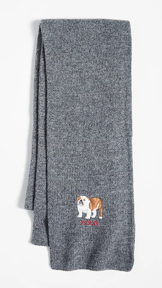Bufanda Bulldog Polo Ralph Lauren Para Hombres Carbón Talla Única Gris PC0387-012 Foto 3 de 4