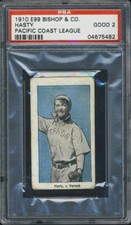 1910 E99 Bishop &amp; Co. Tom Hasty PSA 2 Vernon Tigers PCL