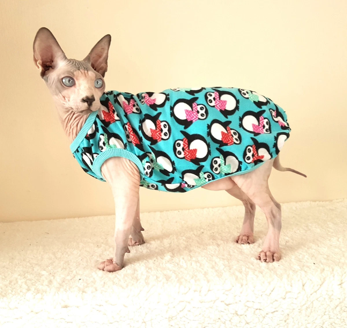 PENGUINS Christmas cat jumpers Sphynx cat clothing cat jumper