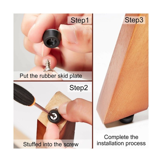 200 Pieces Soft Cutting Board Rubber Feet with Stainless Steel Screws