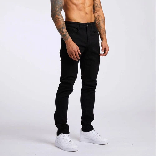 Neu Herren Jeans Slim Fit Skinny Stretch Denim Hose Baumwollhose Einfarbig - Bild 16 von 29