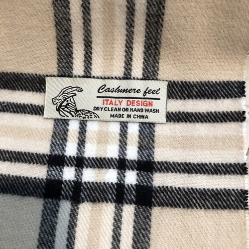"Sciarpa a quadri Cashmere Feel Italy ~ marrone chiaro, nero, rosso ~ 6 piedi X 12" - Foto 2 di 3