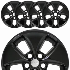 4 BLACK 16" Wheel Skins for KIA SOUL 2014-16 Hub Caps Rim Covers fits Alloy Rims