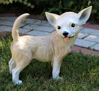 Figur Hund Chihuahua H 29 Cm Stehend Dekofigur Gartenfigur Aus Kunstharz