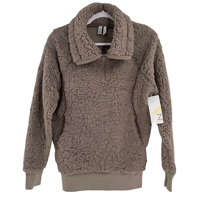 Z by Zella Power Up Cozy Faux Shearling Pullover Kangaroo Pocket