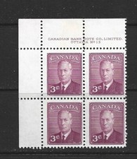 CANADA - 1949  KING GEORGE VI UPPER LEFT PB - PLATE 13 - SCOTT 286 - MNH